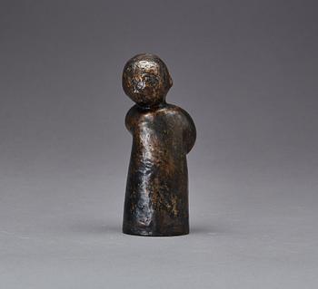 SKULPTUR, monogramsignerad, patinerad brons.