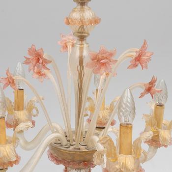 A Venetian style chandelier, mid 20th Century.