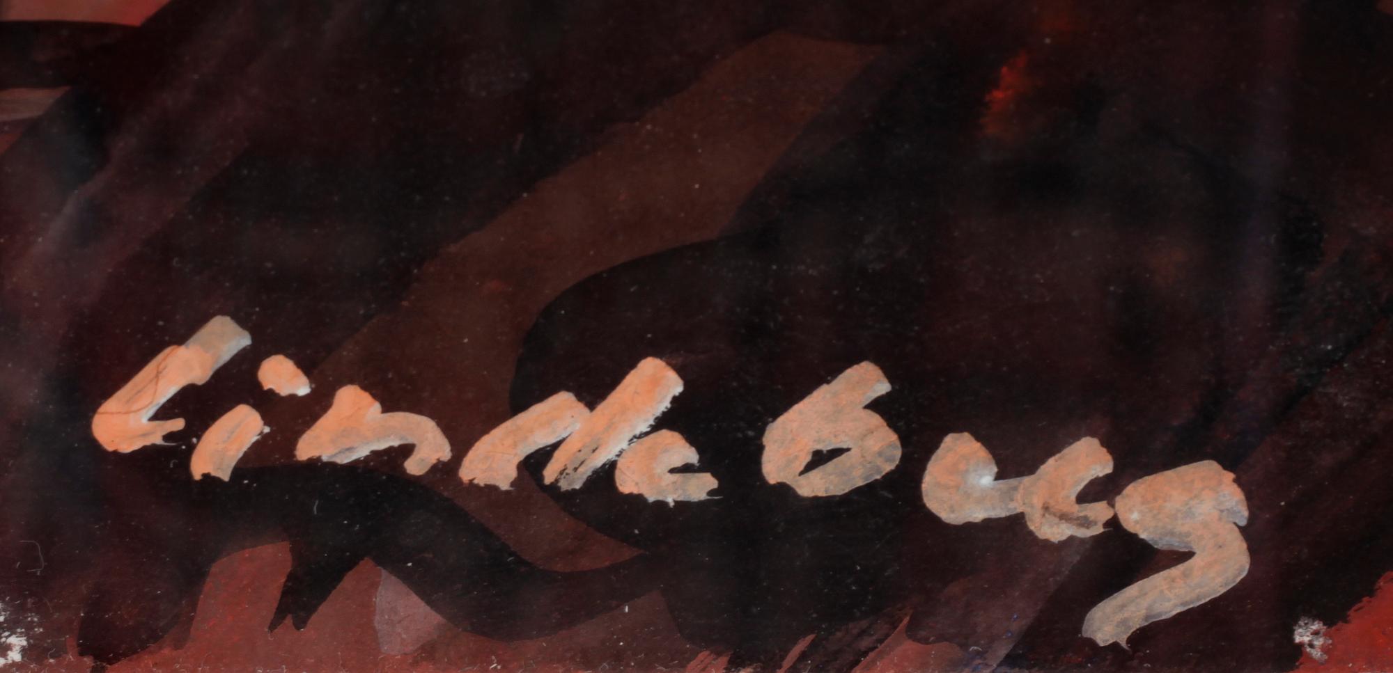 LARS LINDEBERG, gouache på papper, sign.