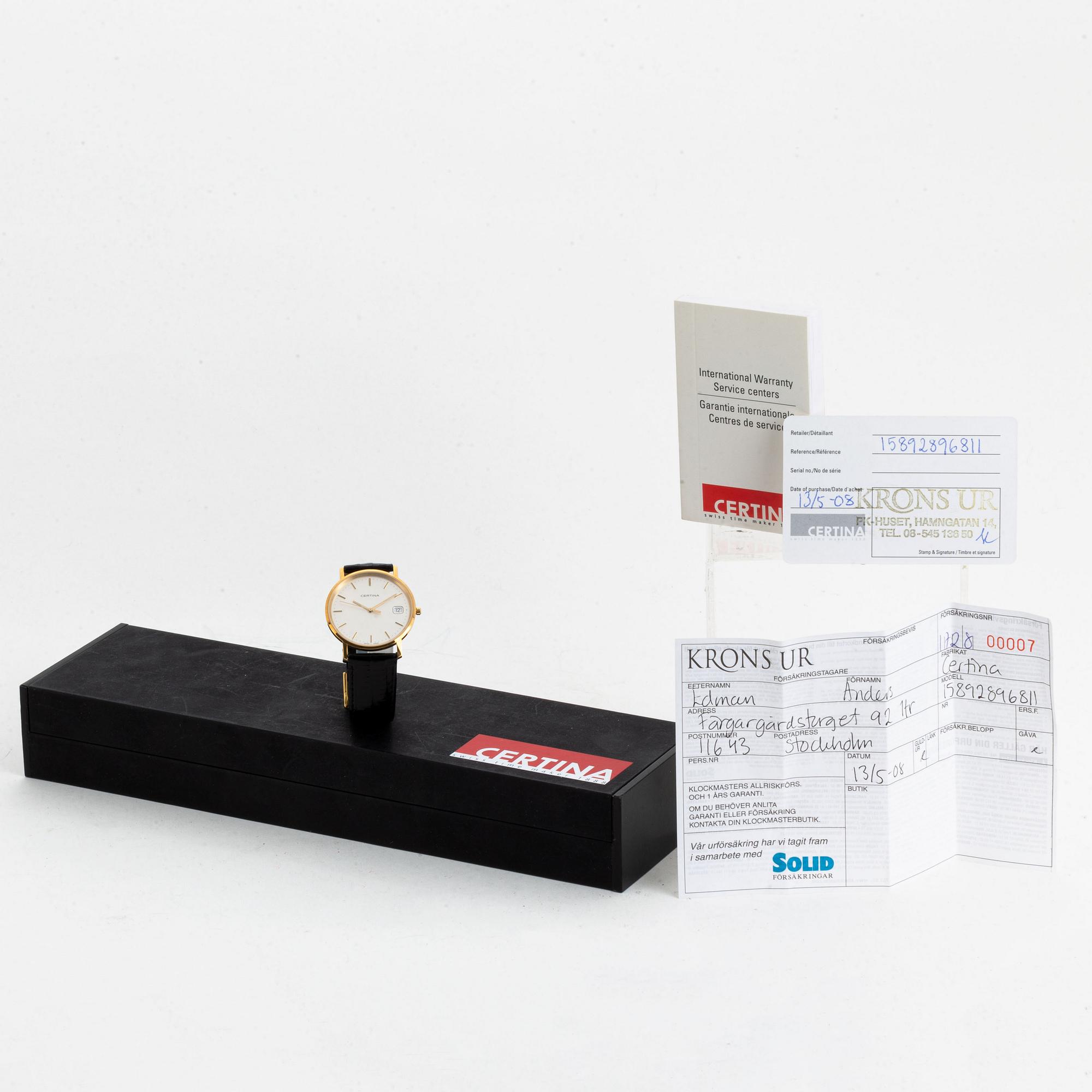 Certina, wristwatch, 33 m.