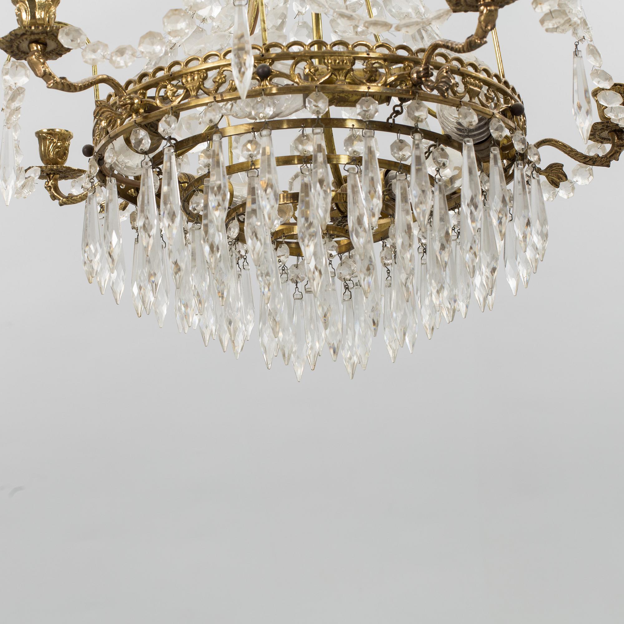 A mid 20th century empire style chandelier.