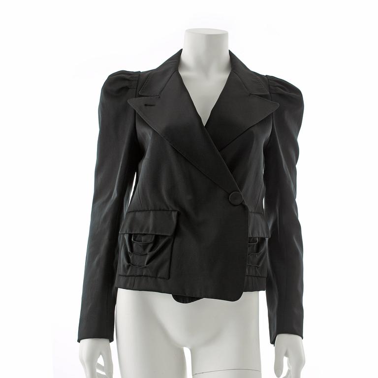 SONIA RYKIEL, a black cottonblend suit jacket.