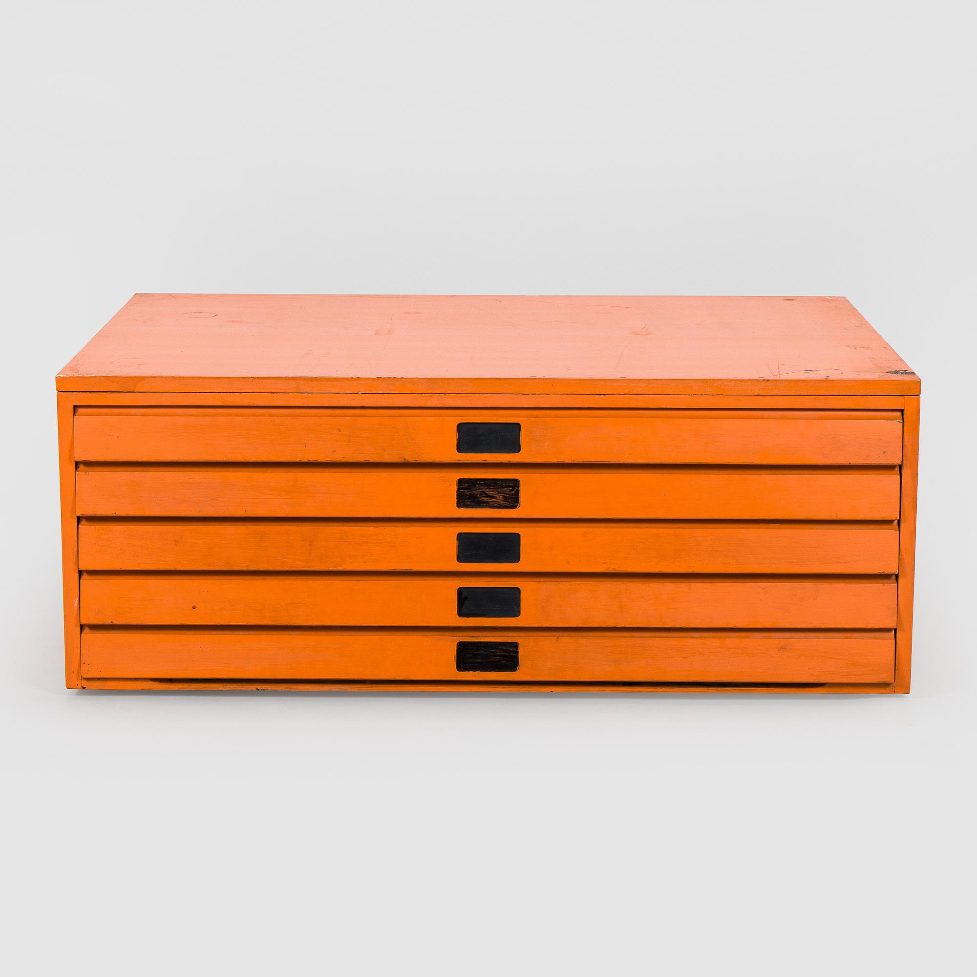 Filing drawer, third quarter of the 20th century.