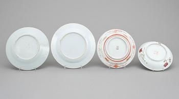 TALLRIKAR, 4 st, porslin, Kina & Japan, 1700-1900-tal.