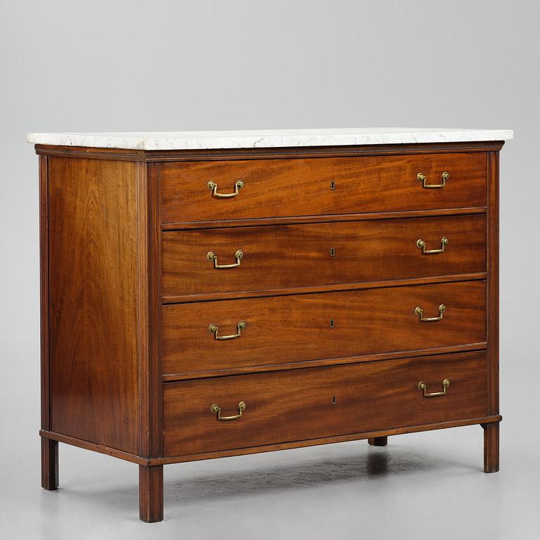 A late Gustavian mahogany writing-commode by G. Iwersson (master in Stockholm 1778.