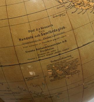 JORDGLOB, Prof. dr Krauses nya Handels- och Samfärdsglob. 1900-talets första hälft.