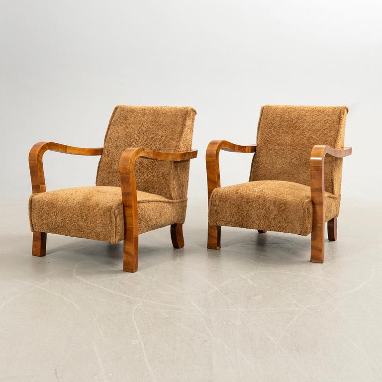 Armchairs, a pair, Art Deco, first half of the 20th century.