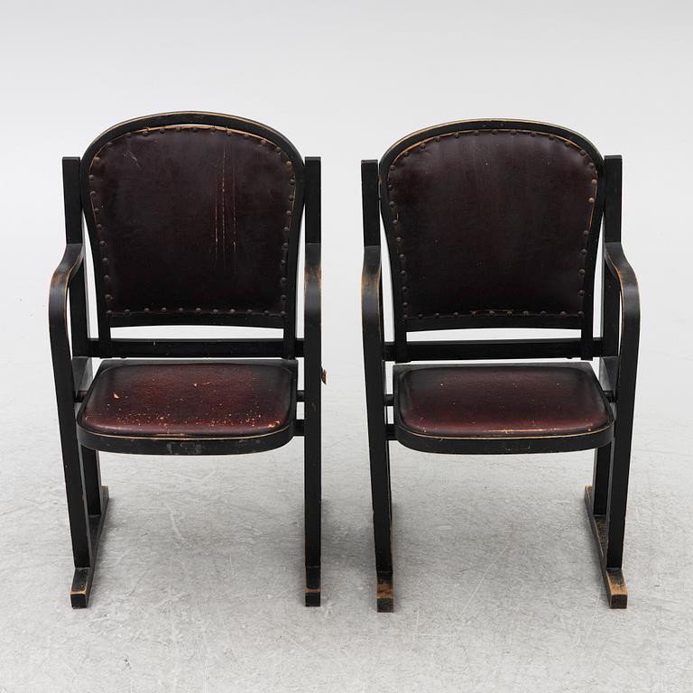 A pair of cinema chairs, 1920s/30s.