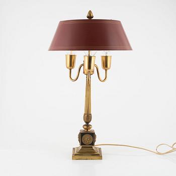Bordslampa, empirestil, Böhlmarks, 1900-talets mitt.