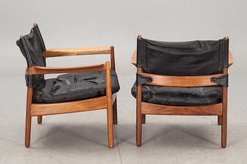 KARMSTOLAR, ett par samt SOFFA, jakaranda, Gunnar Myrstrand för Källemo. 1960-tal. CITES-intyg medföljer.