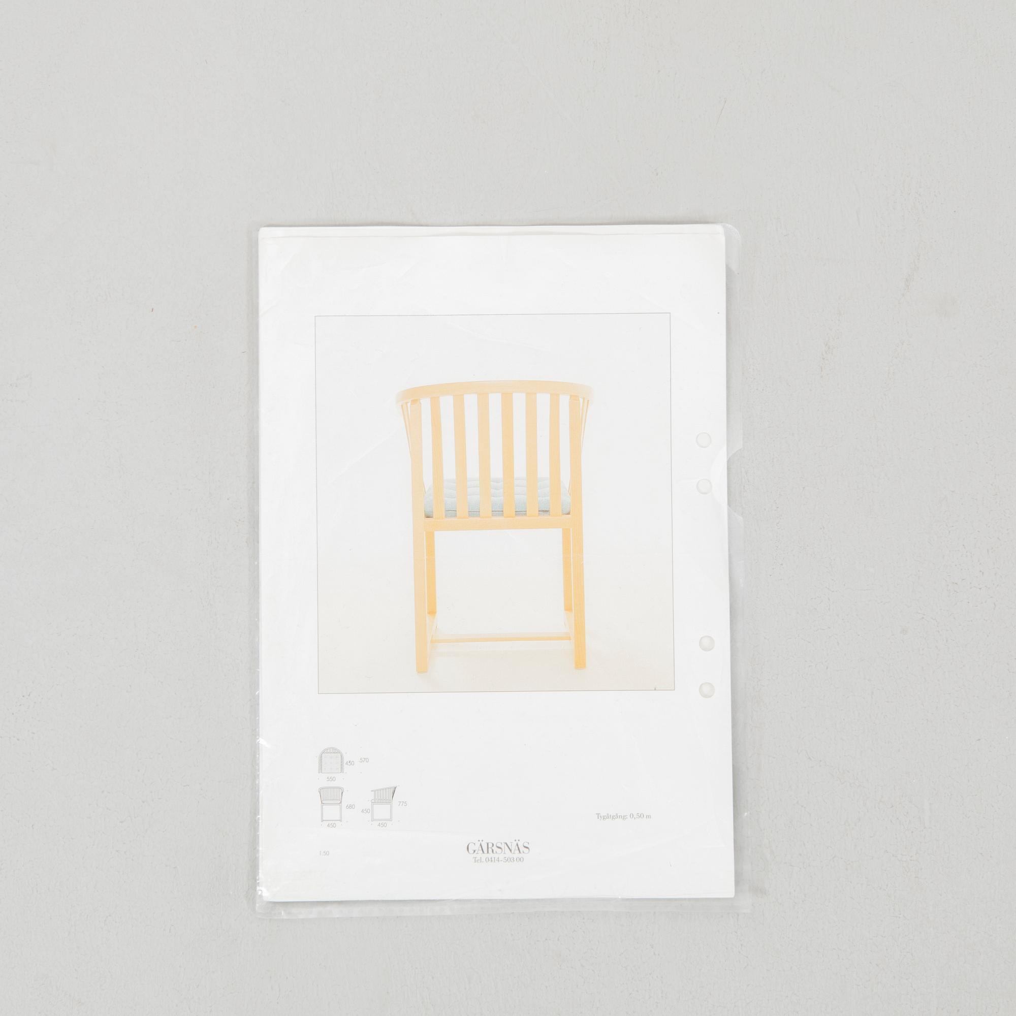 Åke Axelsson, karmstolar 3 st "Vaxholmaren", Gärsnäs sent 1900-tal.