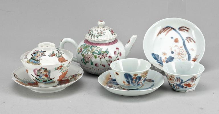 PARTI PORSLIN, 3 delar, Kina, Qingdynastin.