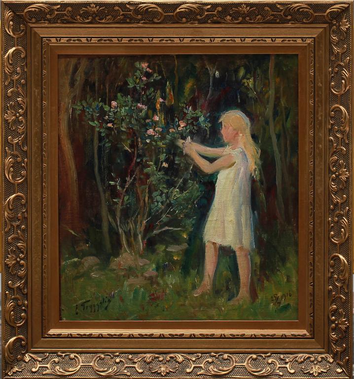 ERIK TRYGGELIN, olja på uppklistrad duk, sign och dat 1916.