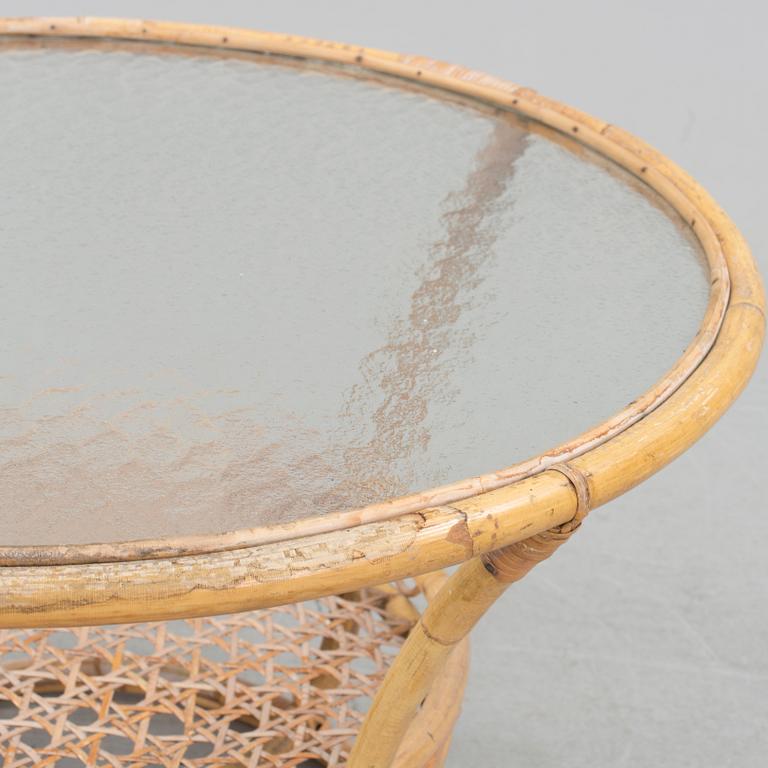 Table, rattan, mid 20 th century.