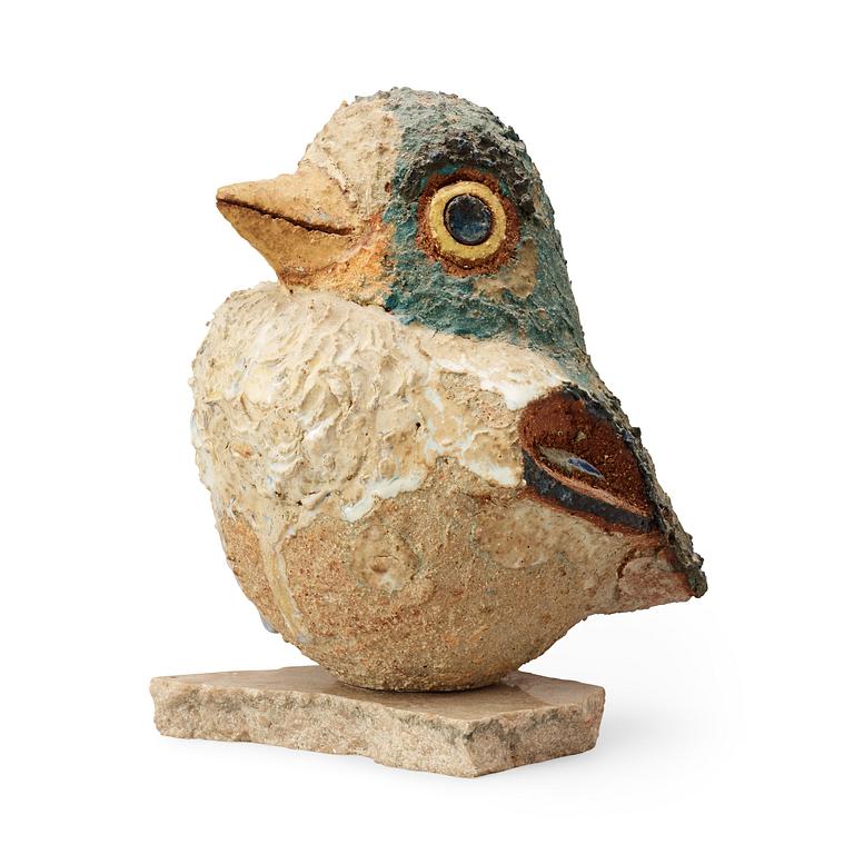 A Tyra Lundgren stoneware figure of a bird, 1973.