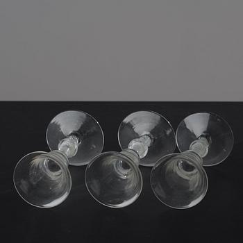 A set of nine glasses, England, 18th Century.