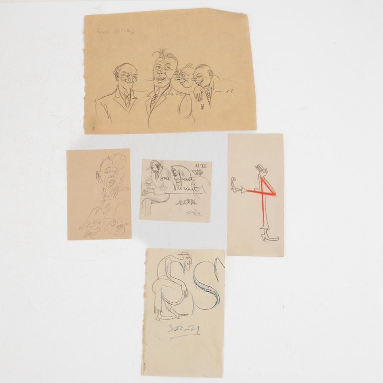 Eduard Wiiralt, five drawings and one etching.