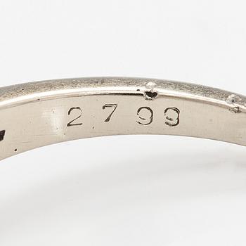 Sormus, briljantti- ja 8/8-hiotut timantit, 18K valkokultaa.