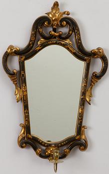 A pair of mirror sconces, Baroque style, 20th century.