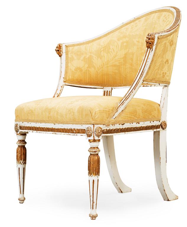 A late Gustavian circa 1800 armchair.