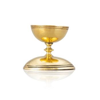 251. A silver gilt egg-cup. Probably 18th century. Unmarked.