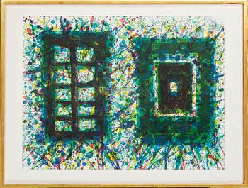 Sam Francis, “Concert Hall Set III”, 1977. Signerad Sam Francis, 3/75.