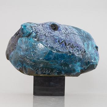 Henrik Allert, a stoneware sculpture of an animal's head, signed.