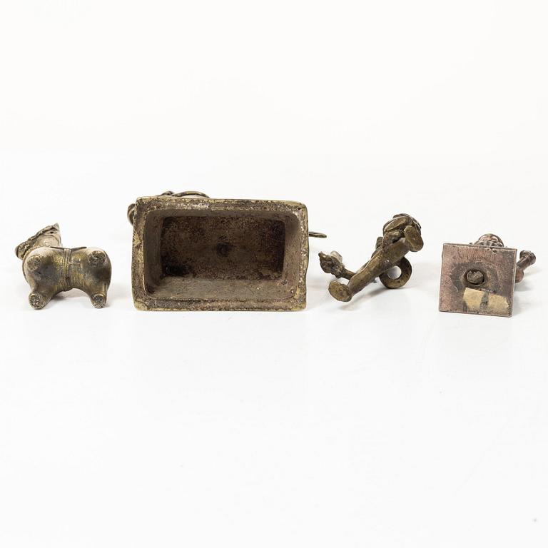 A group of six Indian metal figures, 20th century.
