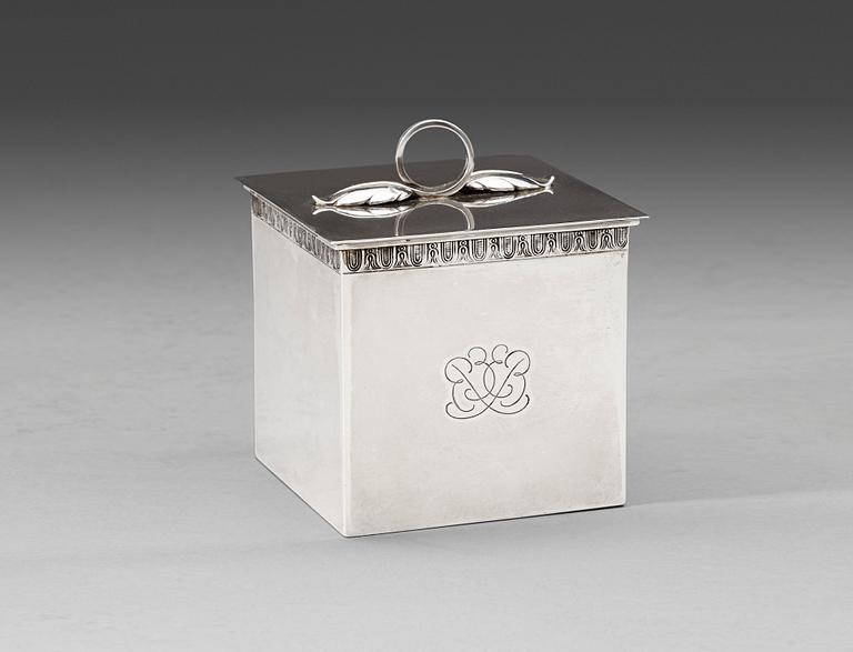 An Atelier Borgila sterling tobacco jar, Stockholm 1937.