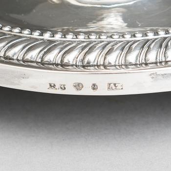ADOLF ZETHELIUS, LJUSSTAKAR, ett par, silver, empire, Stockholm 1823.