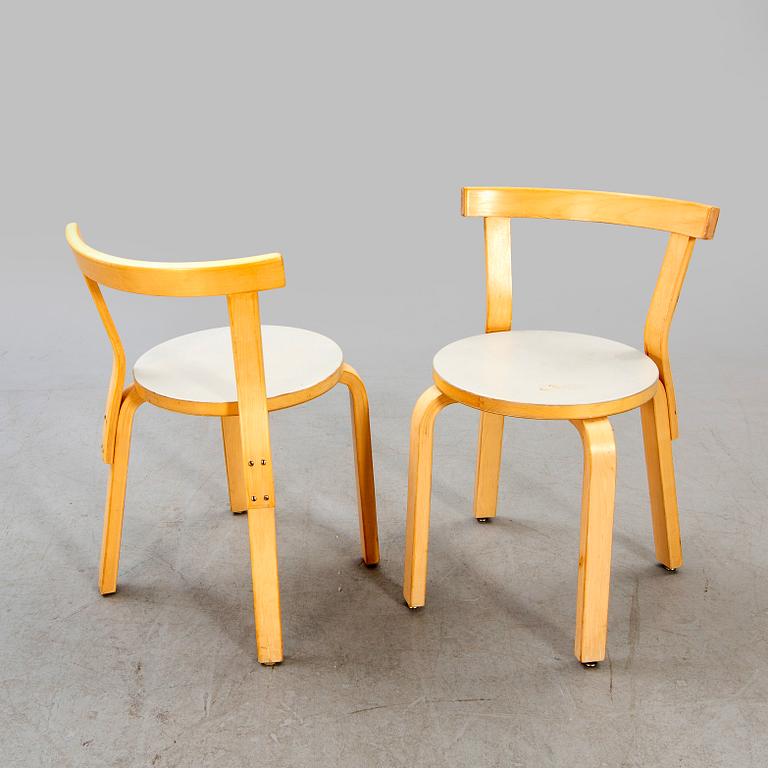 Alvar Aalto, chairs, 2 pcs, model 68, 1960s, Finland.