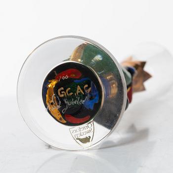 Gunnar Cyrén, a shot-glass, special edition for the Nobel 100 years jubilee, Orrefors, Sweden.