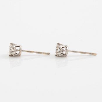 Earrings, a pair, 18K white gold with brilliant-cut diamonds.