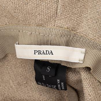Prada, A flax bucket hat, size S.