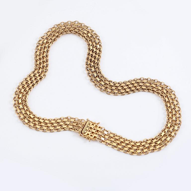 COLLIER, 18K guld, svenska stämplar, 1968. Vikt ca 41 g.