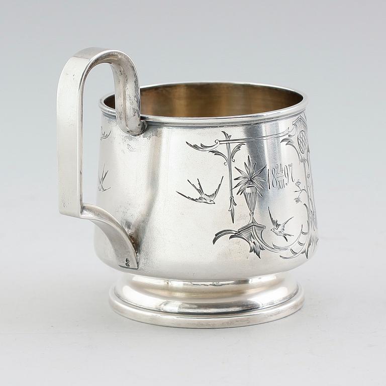 MUGG, silver, Ryssland, omkring år 1900.