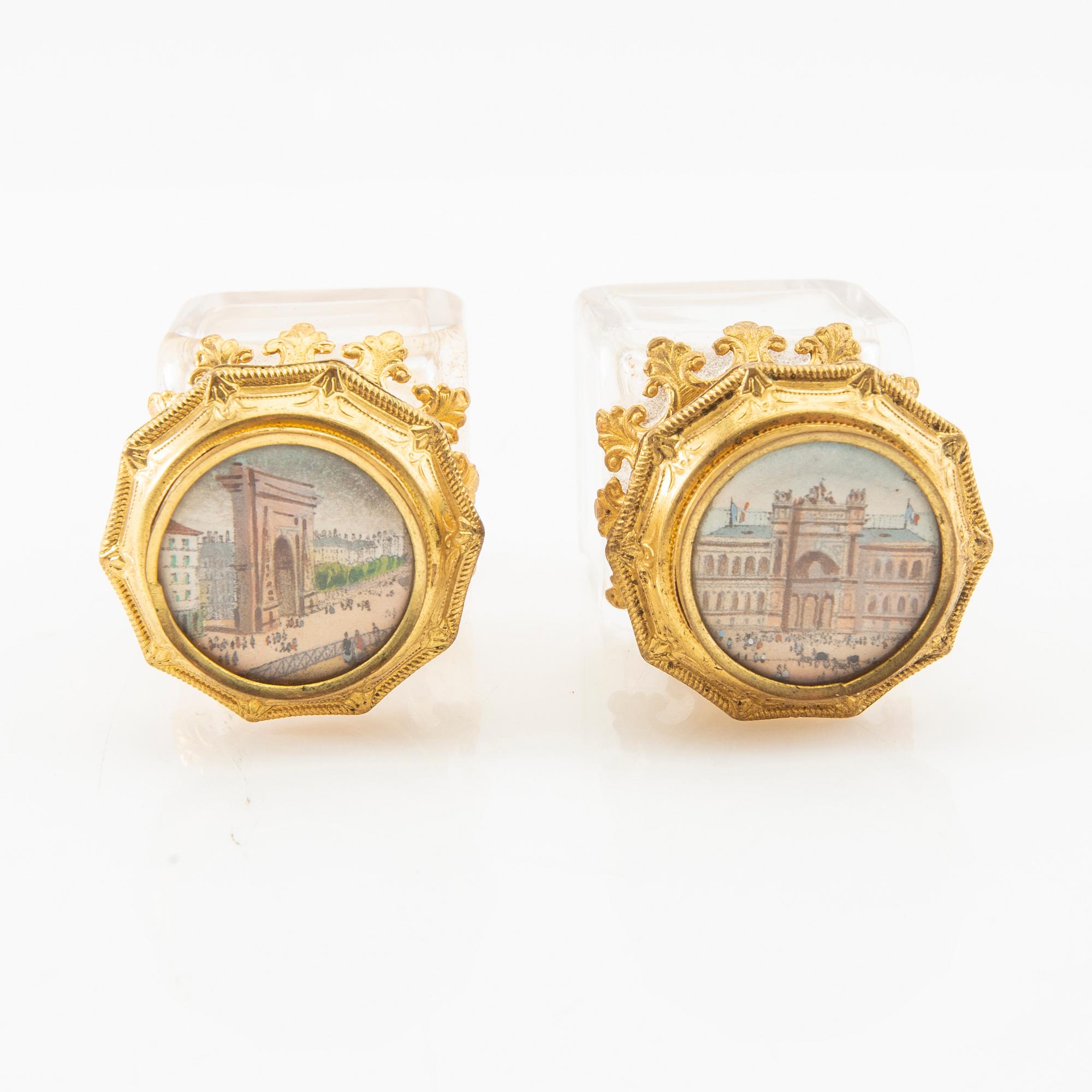 perfume bottles a pair France 1860s.