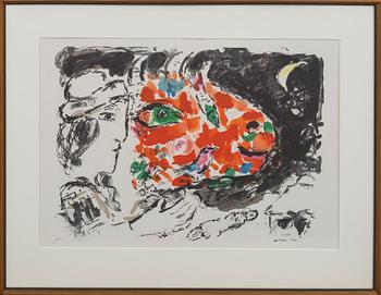 Marc Chagall · MARC CHAGALL, färglitografi, ur Derrière le Miroir nr 198, 1972.