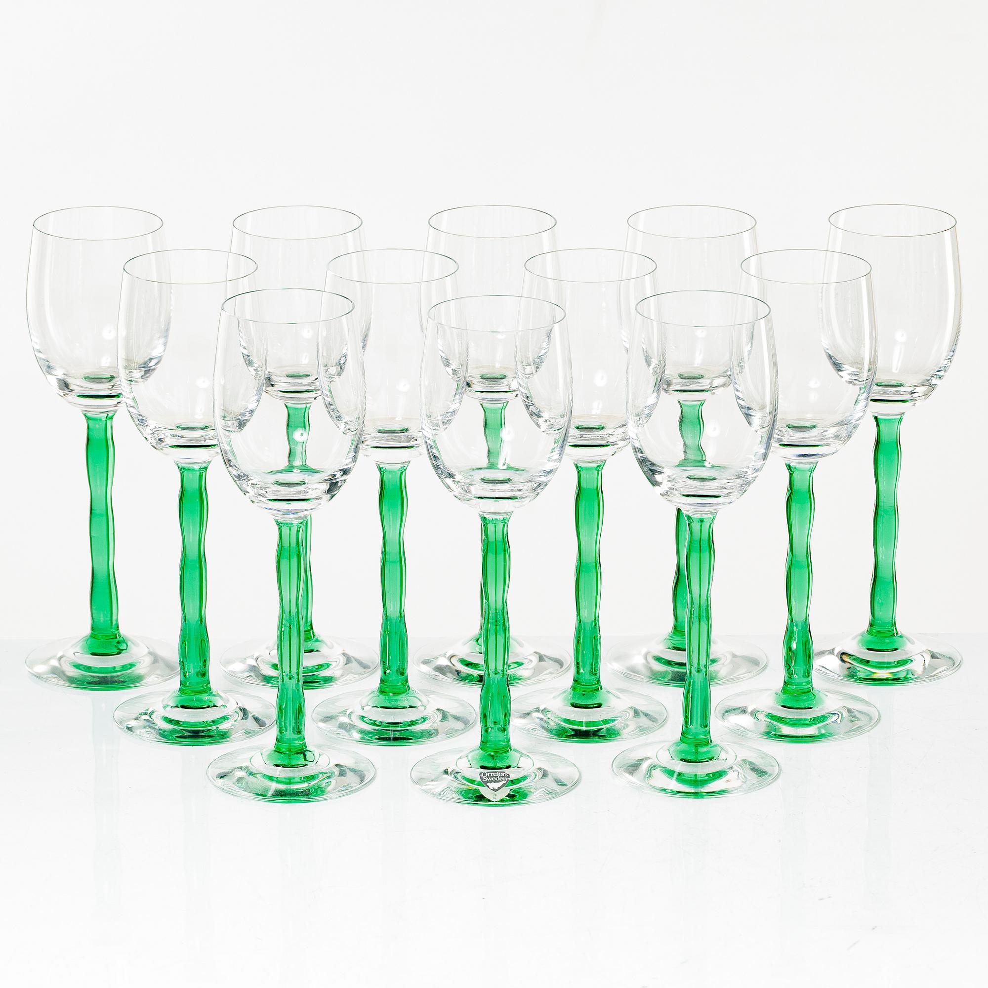 Gunnar Cyrén, 12 wine glasses, "Nobel", Orrefors,