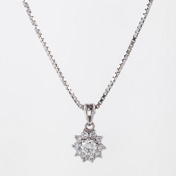 A brilliant cut diamond pendant.