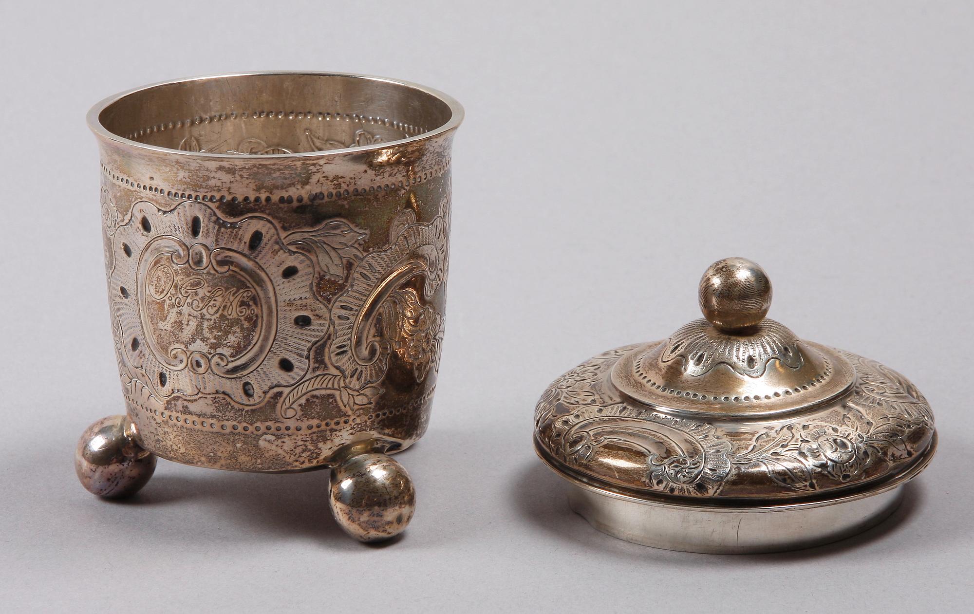 LOCKBÄGARE, silver, barockstil, 1950.
