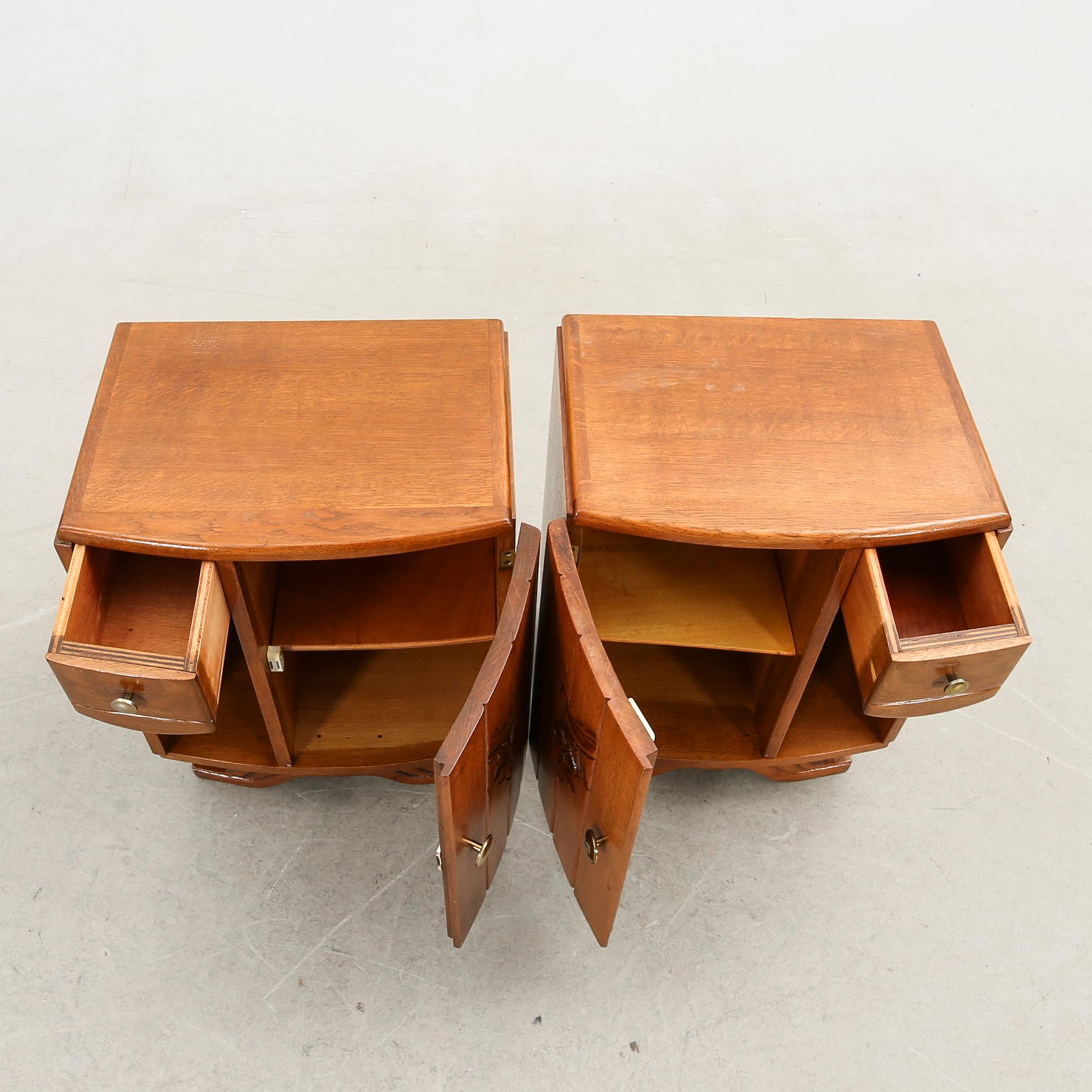 Nightstands, a pair, 20th century.