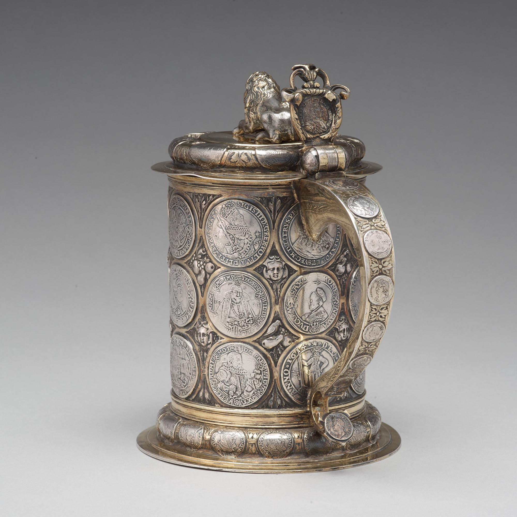 Andreas Haidt, dryckeskanna, silver, Danzig (verksam 1689-1699). Barock.