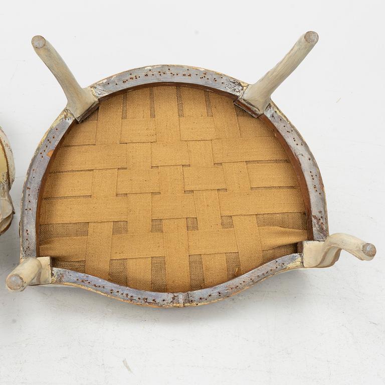 A matched pair of Rococo armchairs, 18th Century.