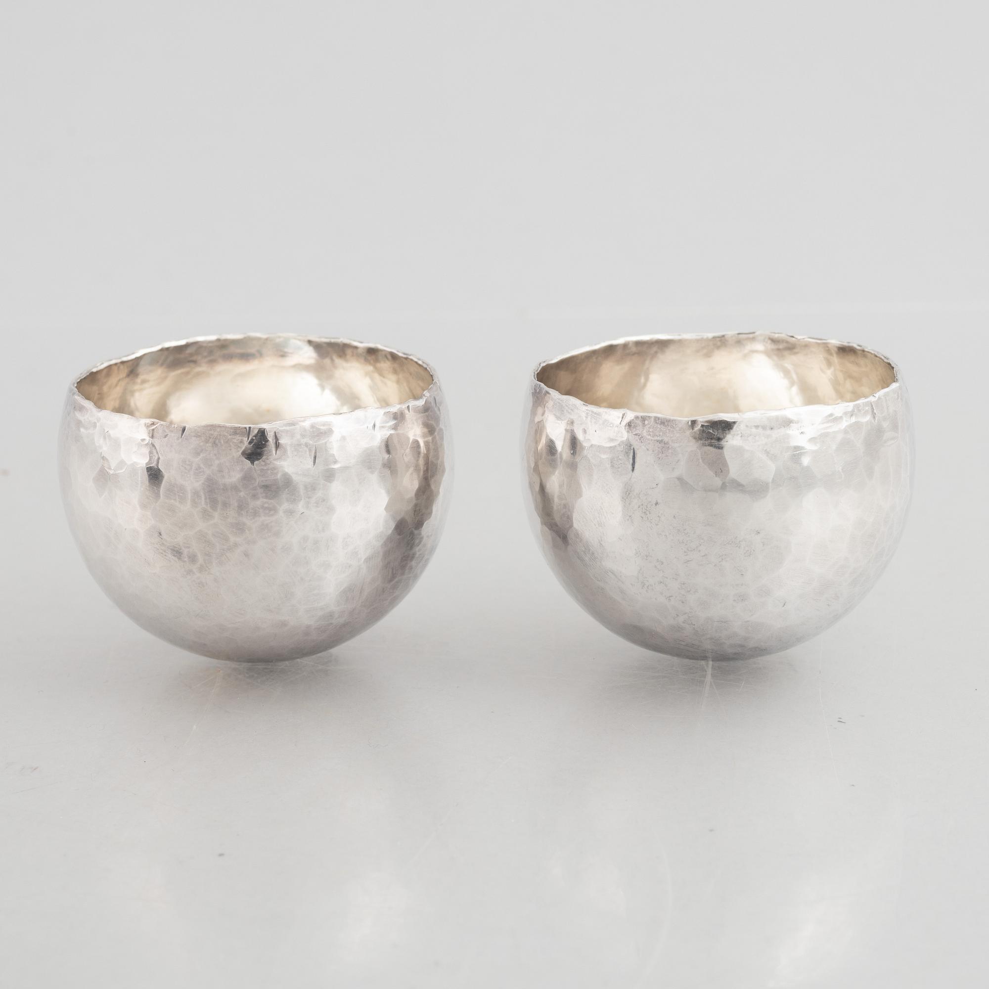 Six Swedish Sterling Silver Tumblers, mark of Rey Urban, Stockholm 1991.