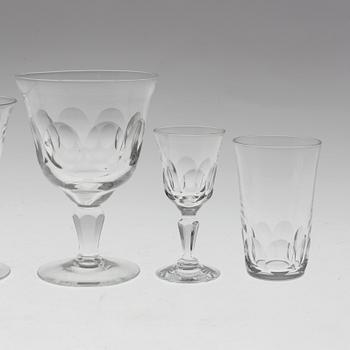 GLASSERVIS, 56 delar, Elis Berg glas, Kosta, 1930/40-tal.