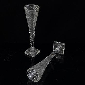 Four champagne glassas and 6 wineglasses, first half of the 19th century.