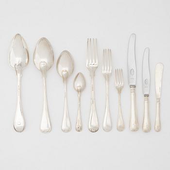 A 78-piece Swedish silver cutlery, including CG, Hallberg, Stockholm 1940.