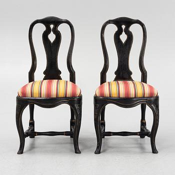 A pair of rococo chairs by J. Mansnerus (master in Stockholm 1756-79).