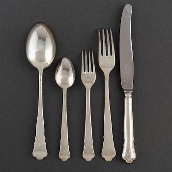 A 58-piece 'Chippendale' silver cutlery service, 20th Century.